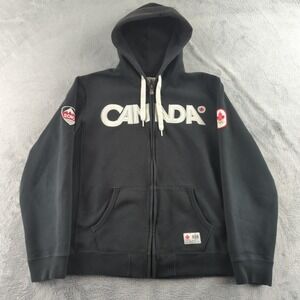 Hudson's Bay Canada Hoodie Mens XL Black‎ 2010 Olympics Full Zip Team Jacket